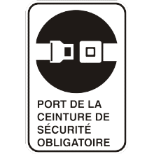 Port de ceinture de sécurité obligatoire