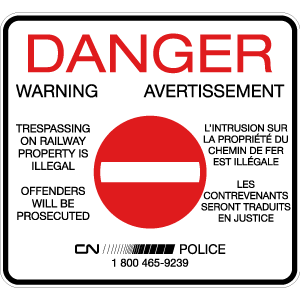 Danger (intrusion chemin de fer)