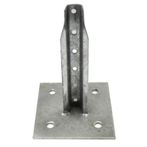 Pied de balise de 18 po, pour poteau en U, 4 trous, galvanisé  10'' x 6''