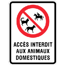 Accès interdit aux animaux domestiques