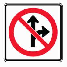 NO STRAIGHT THROUGH OR RIGHT TURN