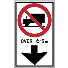 LANE USE RESTRICTION - Trucks, Length, Overhead