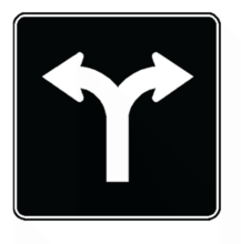 LEFT OR RIGHT TURN ONLY
