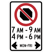 NO STOPPING with days and times