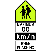 SCHOOL ZONE MAXIMUM SPEED WHEN FLASHING