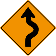 ROADSIDE DIVERSION WARNING (One Arrow)