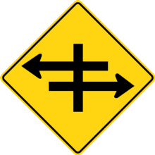 DIVIDED ROAD INTERSECTION AHEAD
