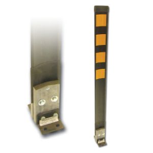 Balise noire 4'' pour piste cyclable avec 4 bandes jaunes (sans ancrage)