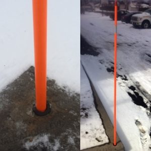 Balise de bordure R-6 ORANGE incluant acc. (réceptacle,connecteur,bouchon)