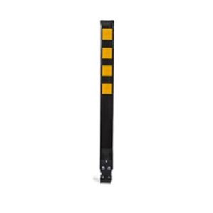 Balise noire 4'' pour piste cyclable avec 4 bandes jaunes
