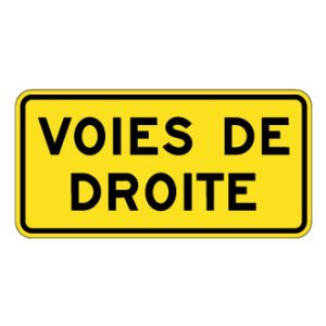 Panonceau voies de droite