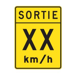 Vitesse recommandée dans une voie de sortie