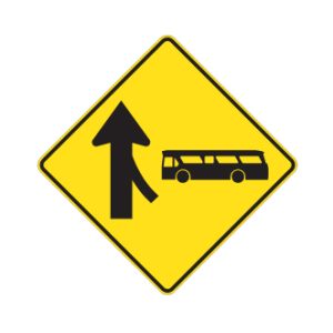 Voies convergeantes d'autobus