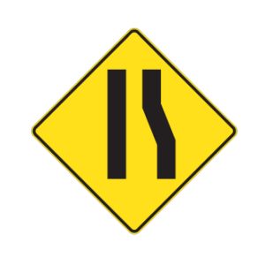 Chaussée rétrécie à droite