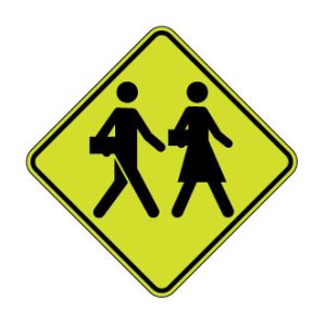 Signal avancé d'une zone scolaire ou d'un passage pour écoliers