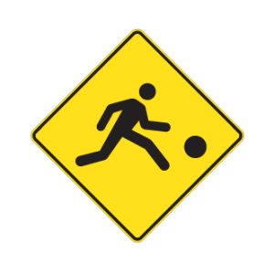 Signal avancé d'un terrain de jeu ou de passage près