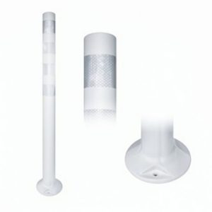 Délinéateur flexible à base intégrée BLANC 4 bandes blanches G.D.