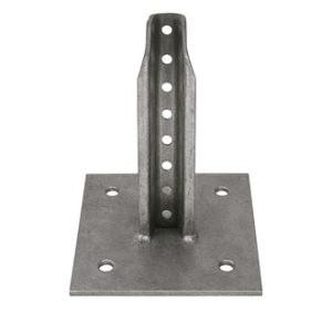 Pied de balise de 12 po. pour poteau en ''U'' type 2 4 trous NON-Galvanisé