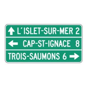 Direction de municipalités, 3 destinations et distances