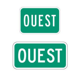 Point cardinal OUEST vert