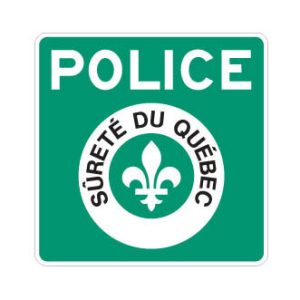 Poste de police avec logo SQ