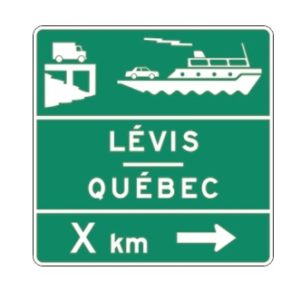 Traverse maritime - X km et flèche à droite