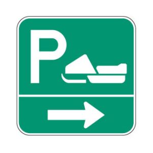Aire de stationnement pour motoneiges
