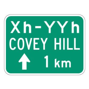 Panonceau Poste frontalier avec horaires et distance