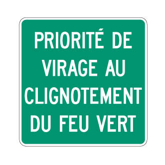 Priorité de virage au clignotement du feu vert