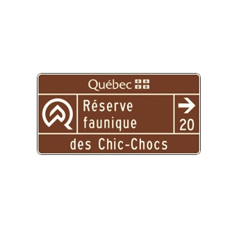Acheminement vers une réserve faunique (direction, distance et secteur)