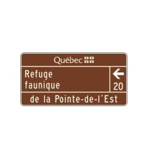 Acheminement vers un refuge faunique avec direction, distance et identification