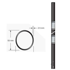 Poteau elliptique 3300 mm Uptek Noir avec 2 bandes