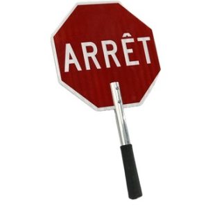 PANNEAU DE BRIGADIER STYRÈNE BÂTON ALUM. 12'' (BR-12)
