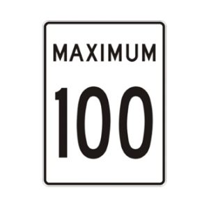 Limite de vitesse: maximum 100