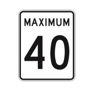Limite de vitesse: maximum 40