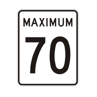 Limite de vitesse: maximum 70