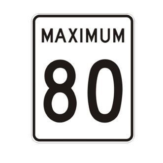 Limite de vitesse: maximum 80
