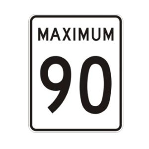 Limite de vitesse: maximum 90
