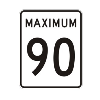 Limite de vitesse: maximum 90