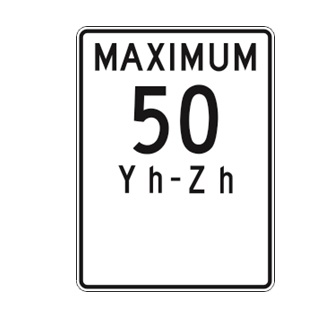 Limite de vitesse: maximum 50 km/h et période