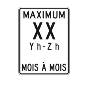 Limite de vitesse: maximum et période