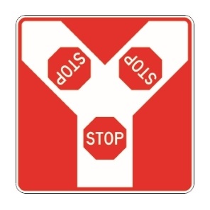 Panonceau Stop 3 voies