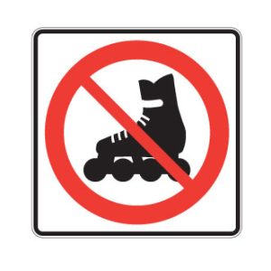 Accès interdit aux patineurs sur roues alignées