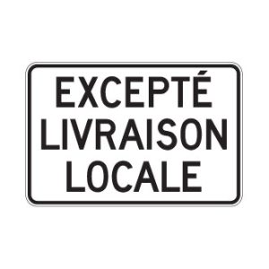 Excepté livraison locale