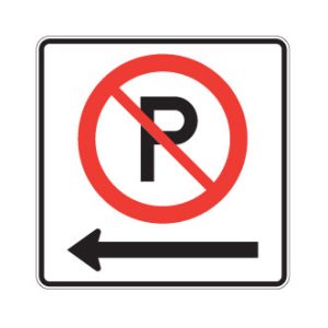 Stationnement interdit vers la gauche