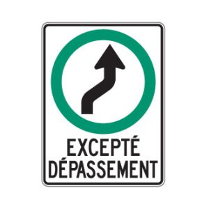 Trajet obligatoire pour voie de dépassement ascendante