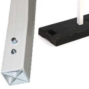 Poteau carré 1 3/4'' en pvc 6 pieds avec bouton poussoir