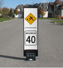 Balise PED-ZONE pour réduction de vitesse Blanc