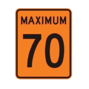Limite de vitesse: maximum 70