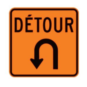 Détour : demi-tour à gauche